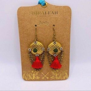 Anthropologie Shiraleah Salome Earrings Boho Tribal Fringe Statement